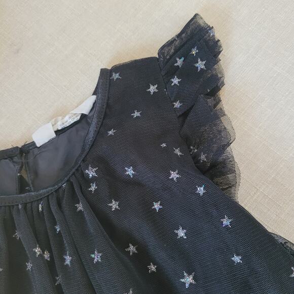 H&M Black Silver Star Print Tulle Dress - Picture 3 of 8